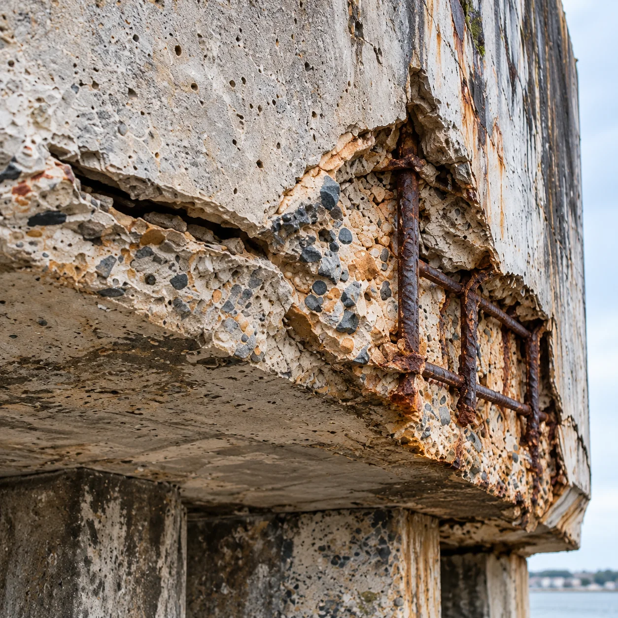 Section Loss in deteriorated bridge concrete