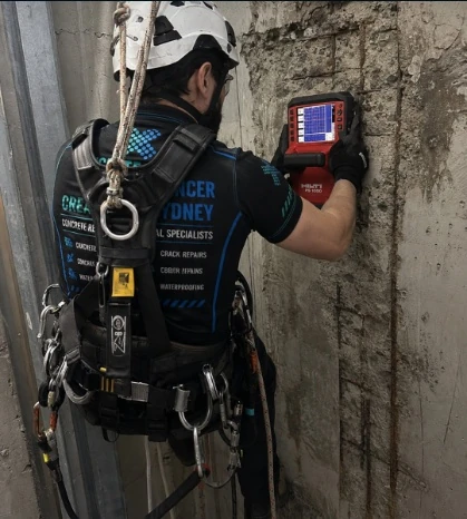 Rope Access concrete repair project access