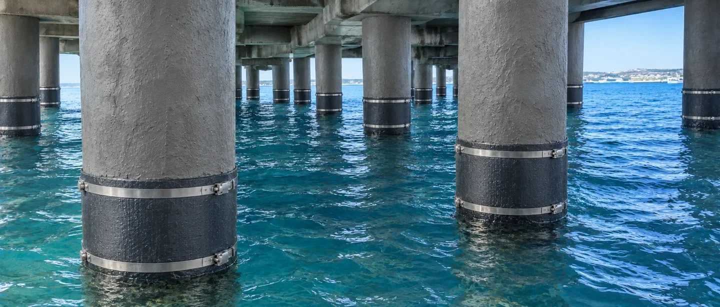 Marine Pile Repairs & Protection — after repairs