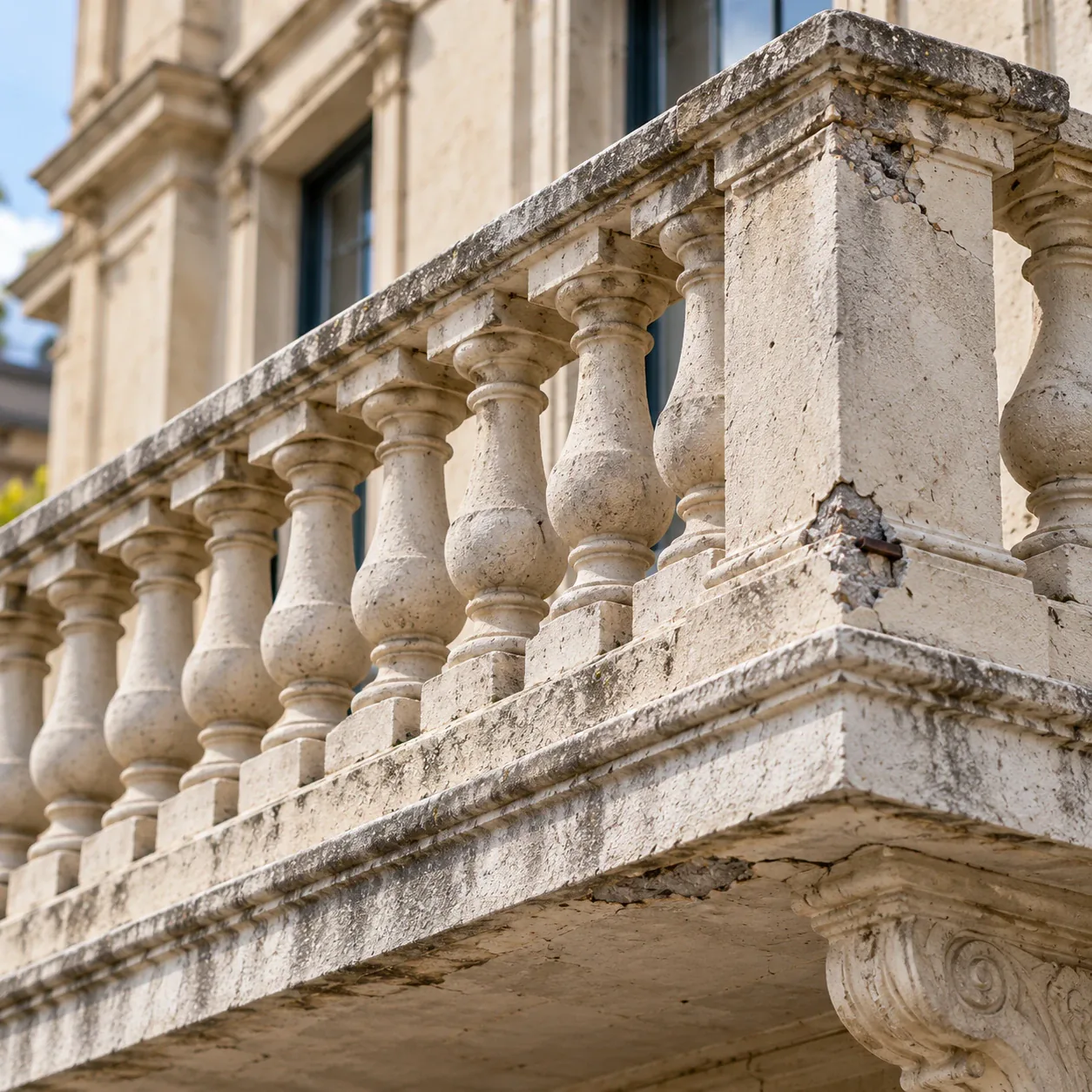 Heritage balcony and balustrade concrete