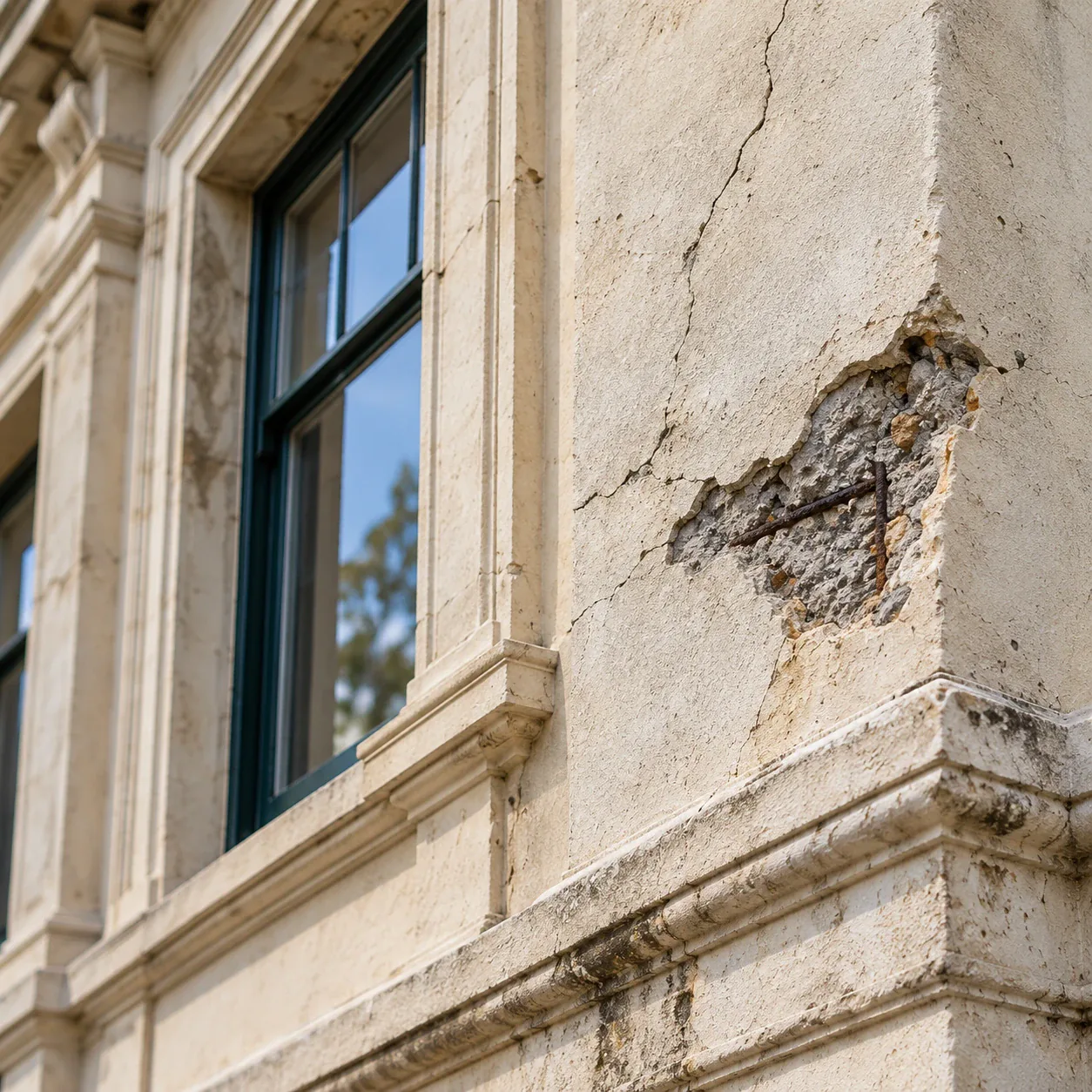 Heritage façade and external wall concrete