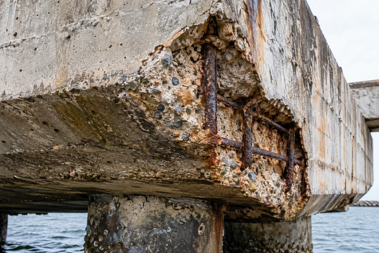 Marine Concrete Cancer Repairs Sydney 15 Section loss in weathered marine concrete