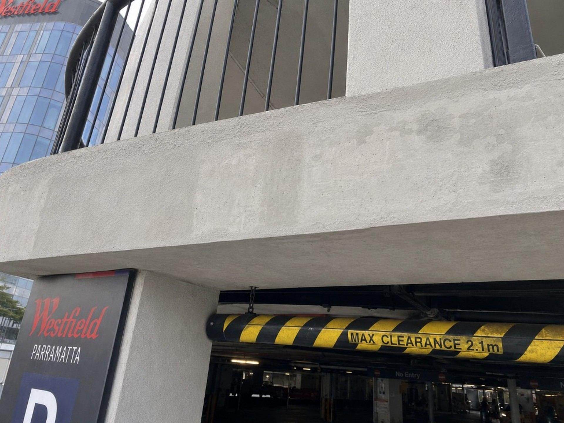 Westfield Parramatta Car Park Entry Beam Concrete Cancer Remediation