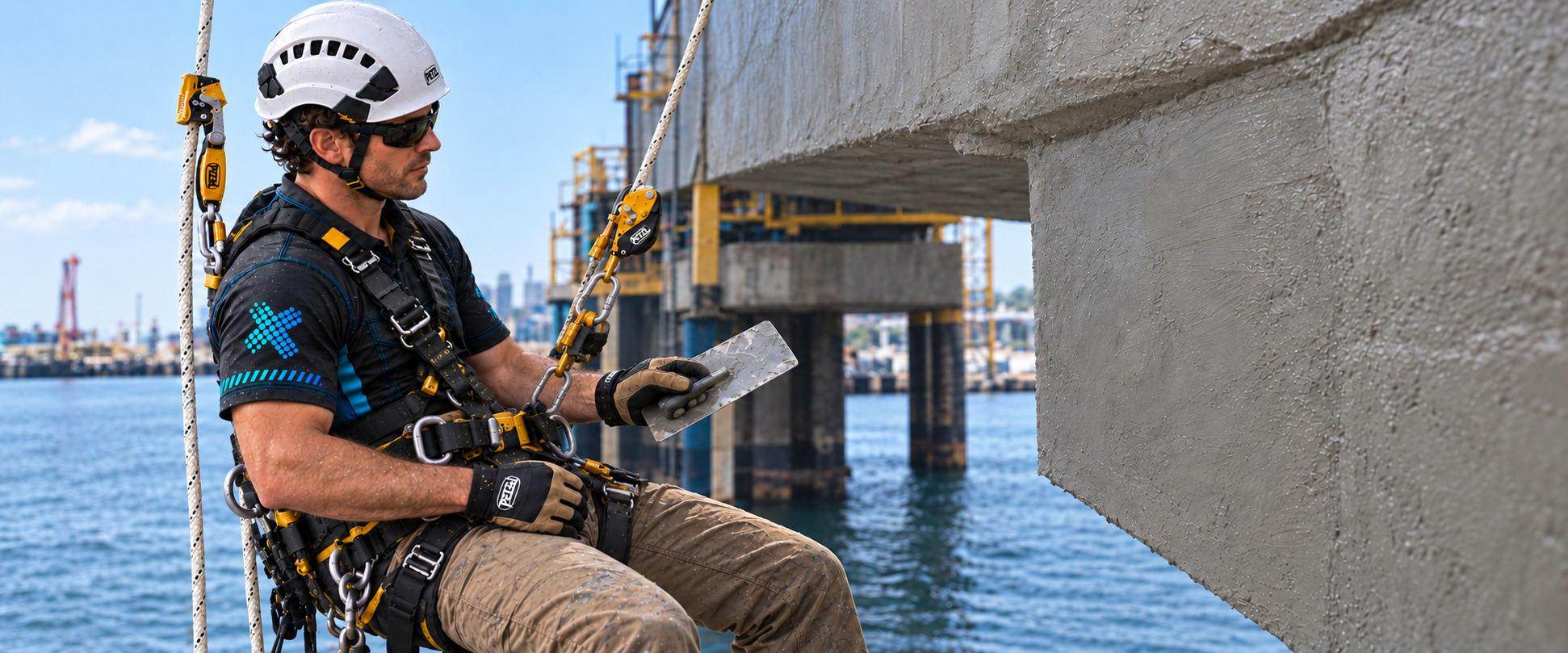 After repair — Marine Wharf Rope Access Concrete Remediation