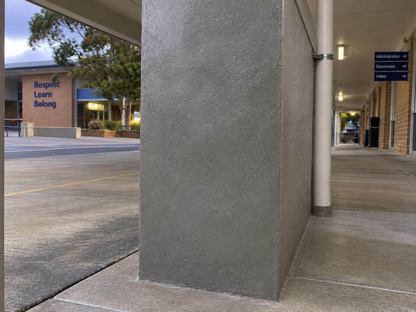 After repair — School Covered Walkway Column