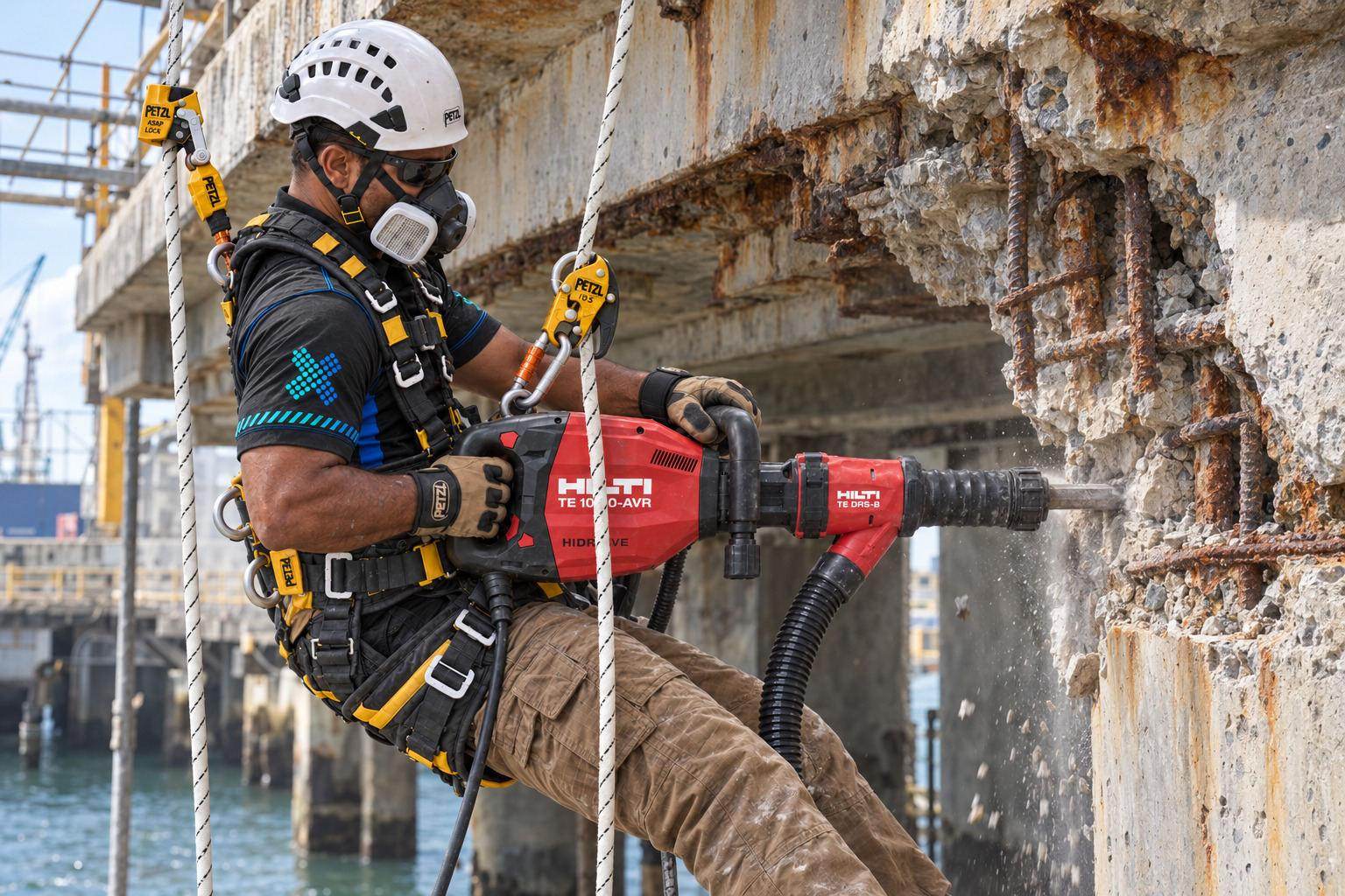 Before repair — Port Rope Access Structural Repairs