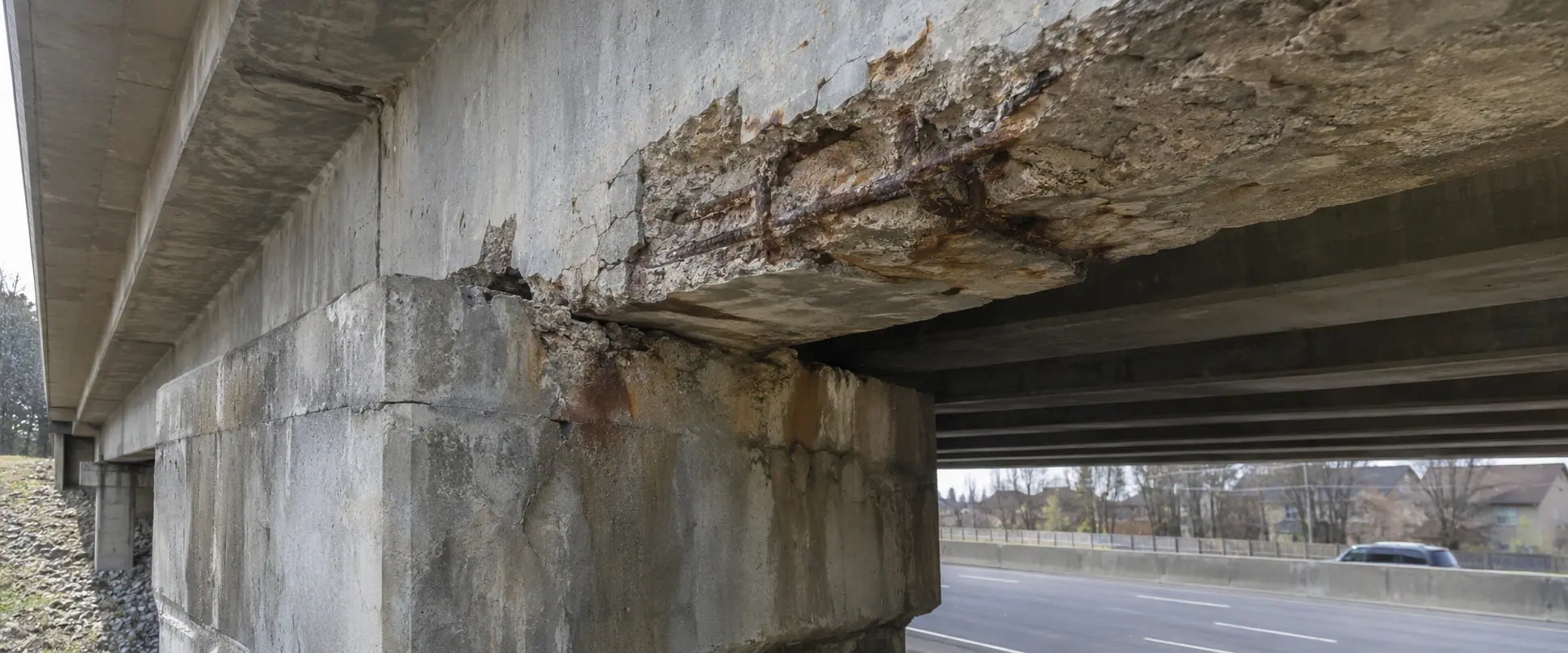 Before repair — Urban Road Bridge Pier & Soffit Remediation
