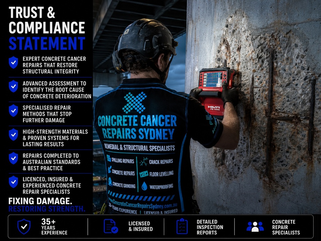 Concrete Cancer Repairs 12 Trust & Compliance Statement - Concrete Cancer Repairs Sydney