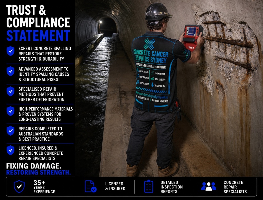 Concrete Spalling Repairs 9 Trust & Compliance Statement - Concrete Spalling Repairs - Concrete Cancer Repairs Sydney