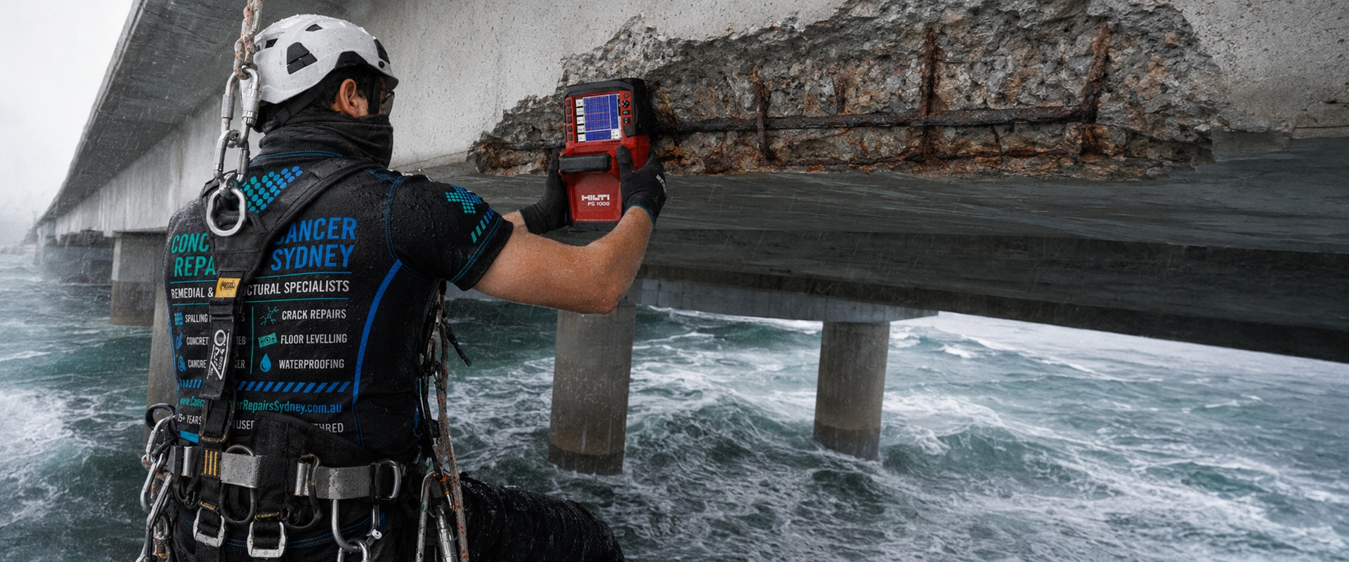 Concrete cancer remediation inspection on a genuine CCRS project