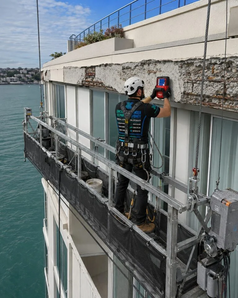 Swing Stages access for concrete repairs
